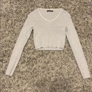 Long sleeve cropped brandy melville top